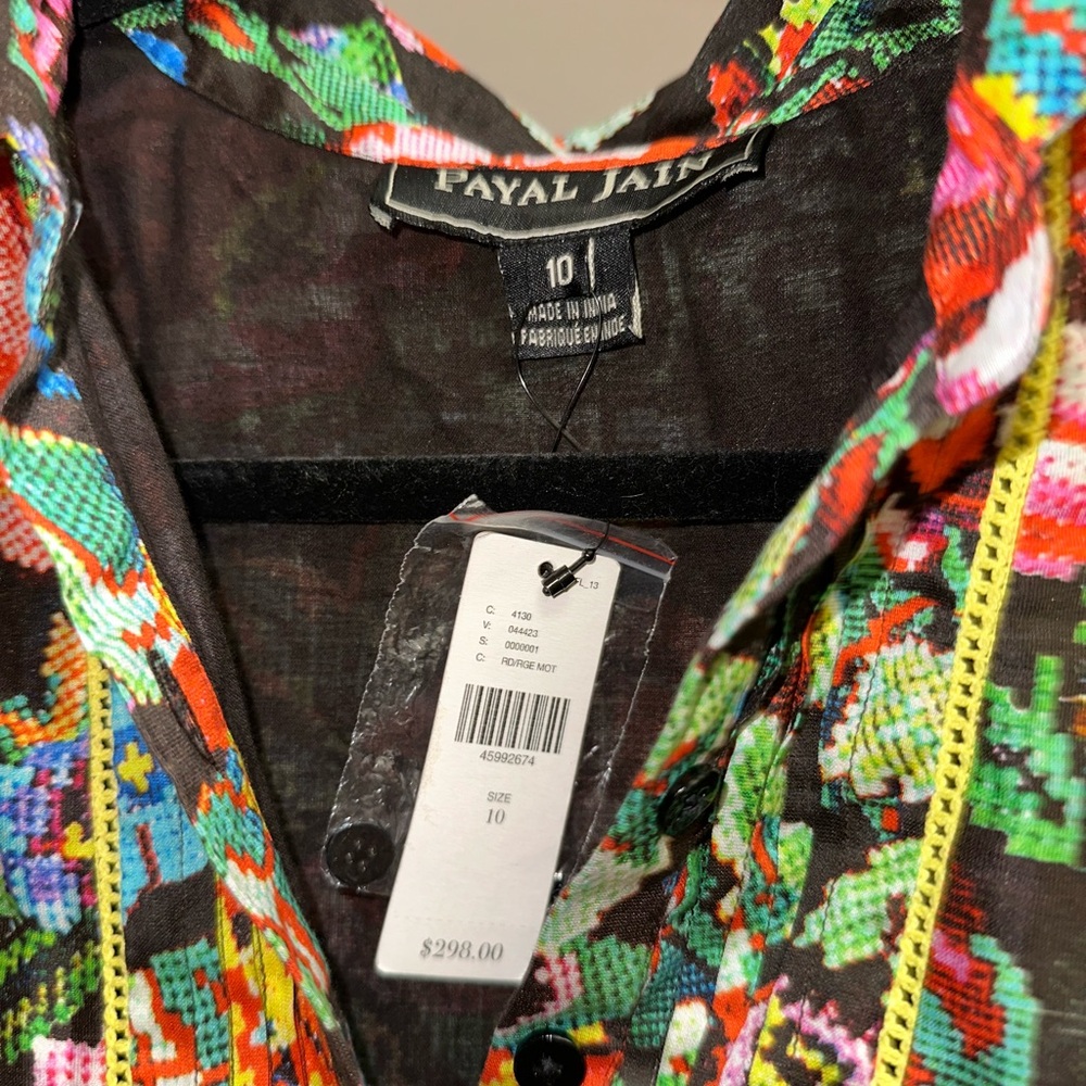 NWT $298 Anthropologie Payal Jain Pixie Floral Dress L XL 12 10 14 - Picture 7 of 8